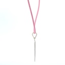 "Balance" Tag Pendant In Silver With Pink Cord