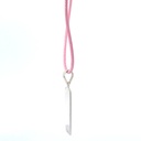 "Balance" Tag Pendant In Silver With Pink Cord