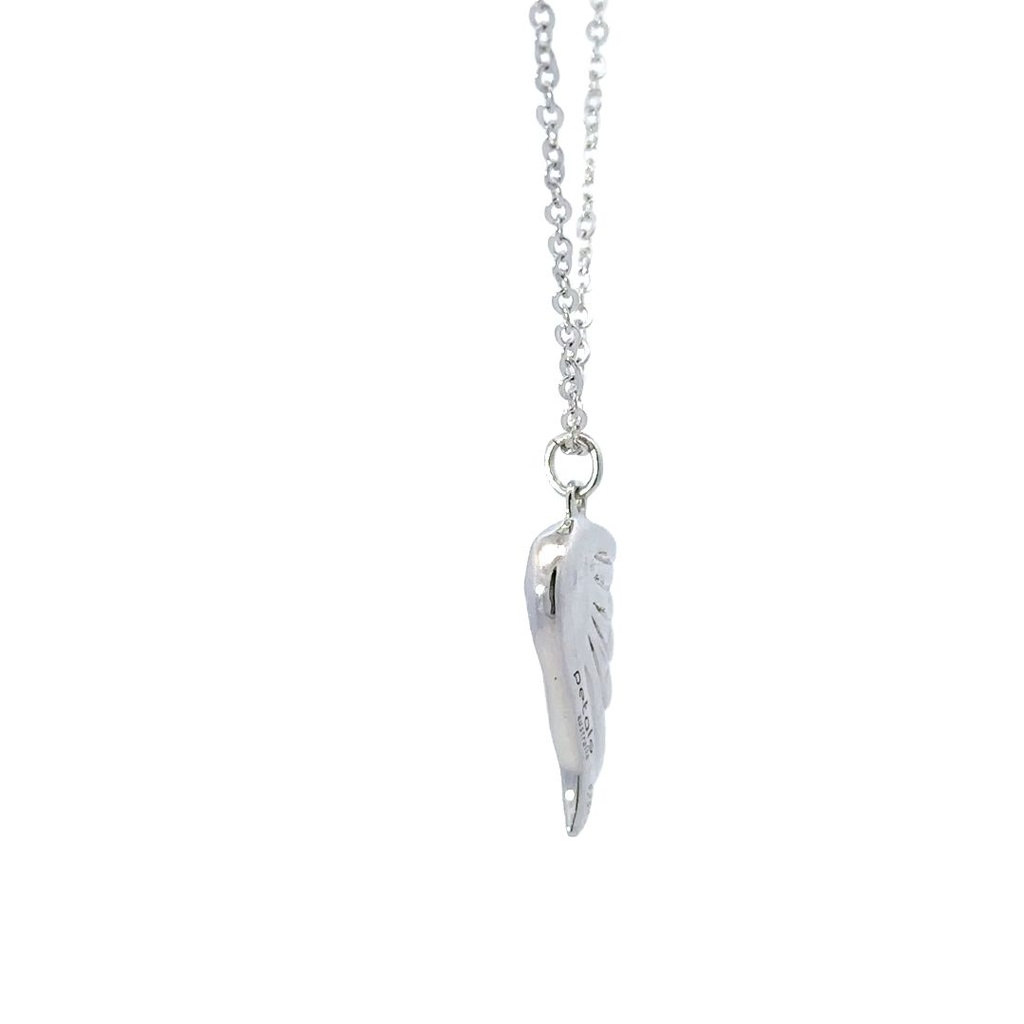 Angels Wing Pendant Set With Crystals In Sterling Silver