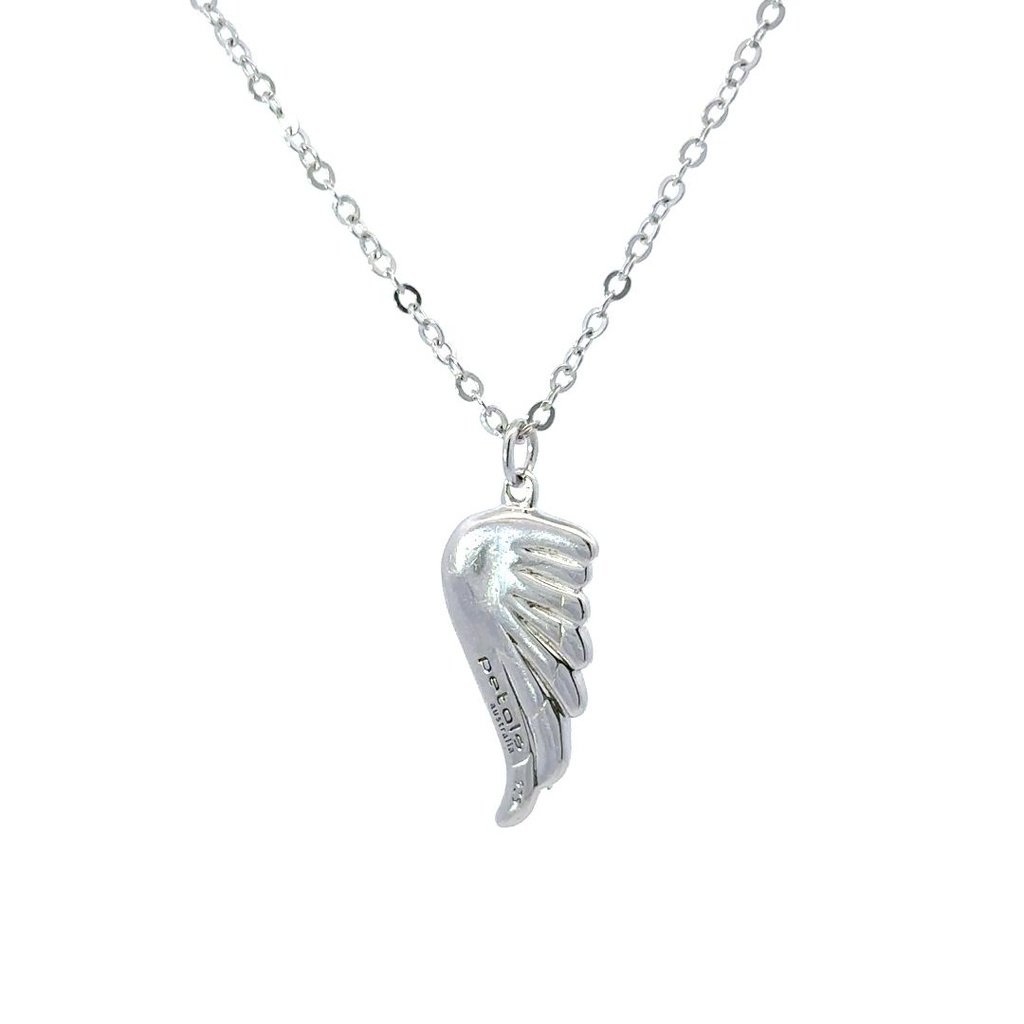 Angels Wing Pendant Set With Crystals In Sterling Silver