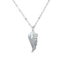 Angels Wing Pendant Set With Crystals In Sterling Silver