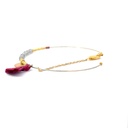 Gold Plated Bangle With Beads and Tassel