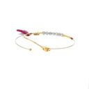 Gold Plated Bangle With Beads and Tassel