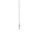 Baby in Pram Outline in Rose Gold Plate On Silver Necklace