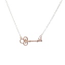 Rose Gold Plated Key on Serling Silver Necklace