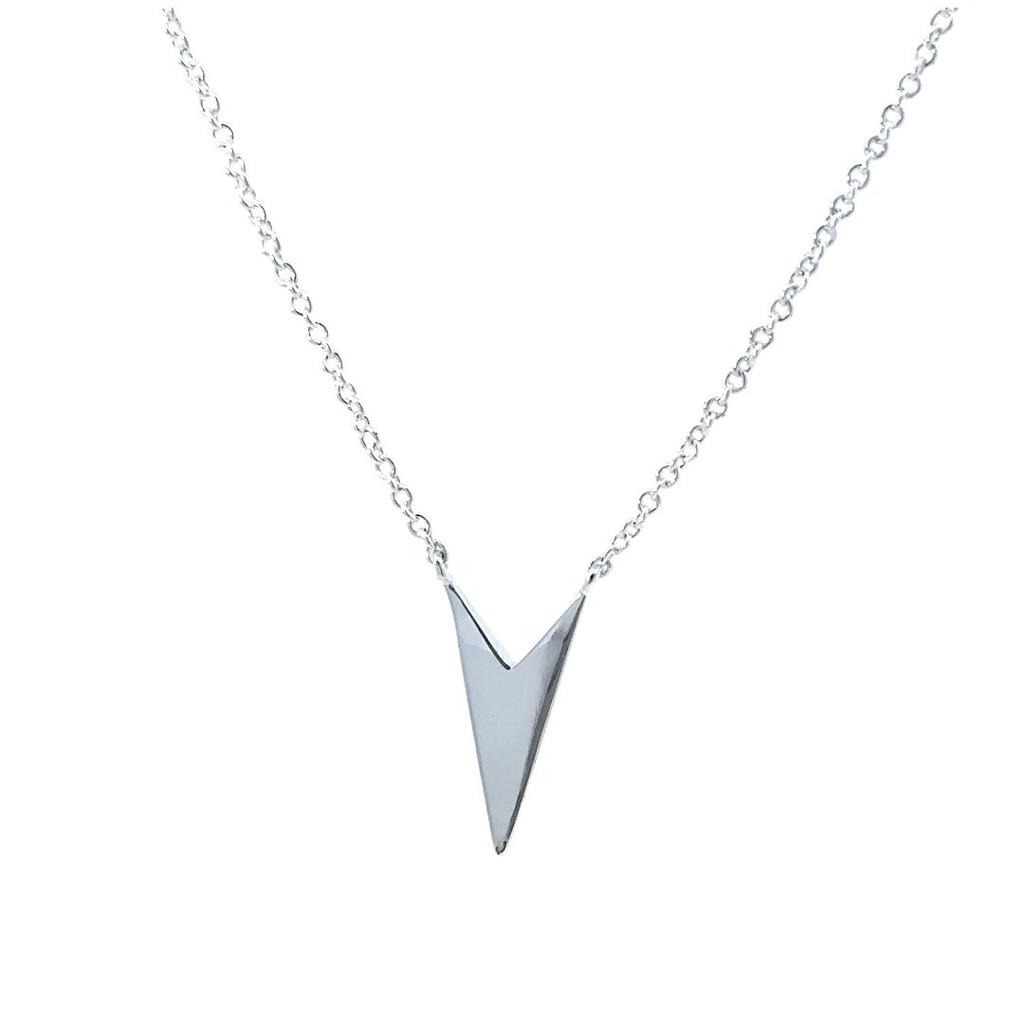 Sterling Silver Pendant With V Design At Its Centre