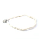 Petite Pearl Bracelet with Silver Flower Charm