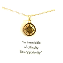 Petals Yellow Gold Compass Necklace