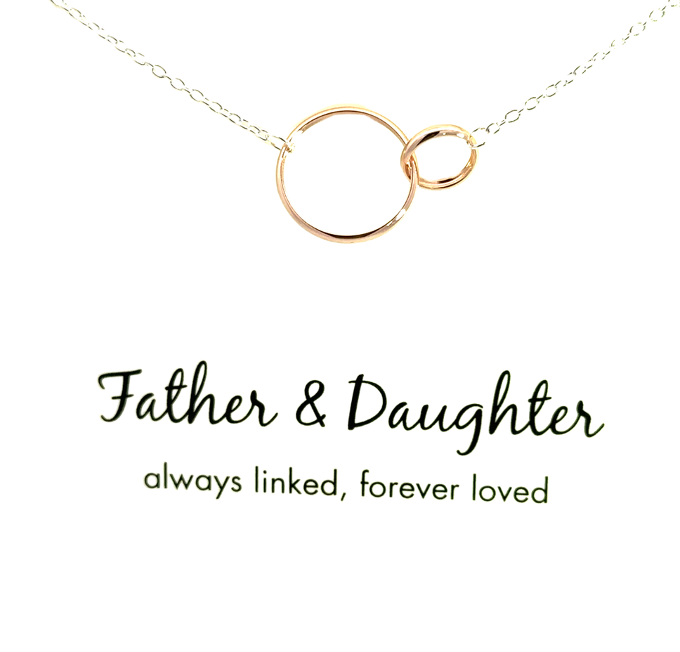 Petals Rose Gold Father & Daughter Circle Necklace