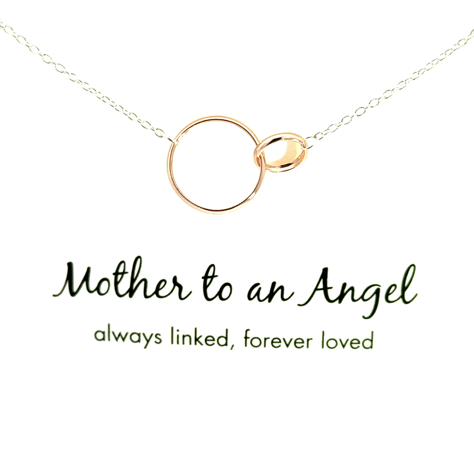 Silver & Rose Gold Plate Mother to an Angel Circle Necklace