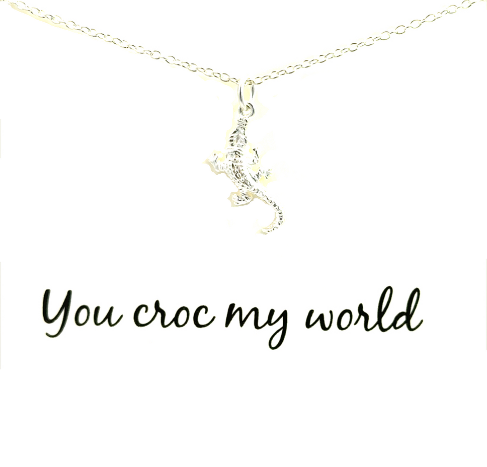 Sterling Silver Crocodile Necklace