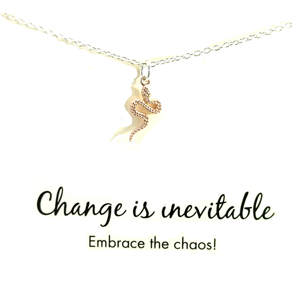 Silver & Rose Gold Plate Serpent Necklace