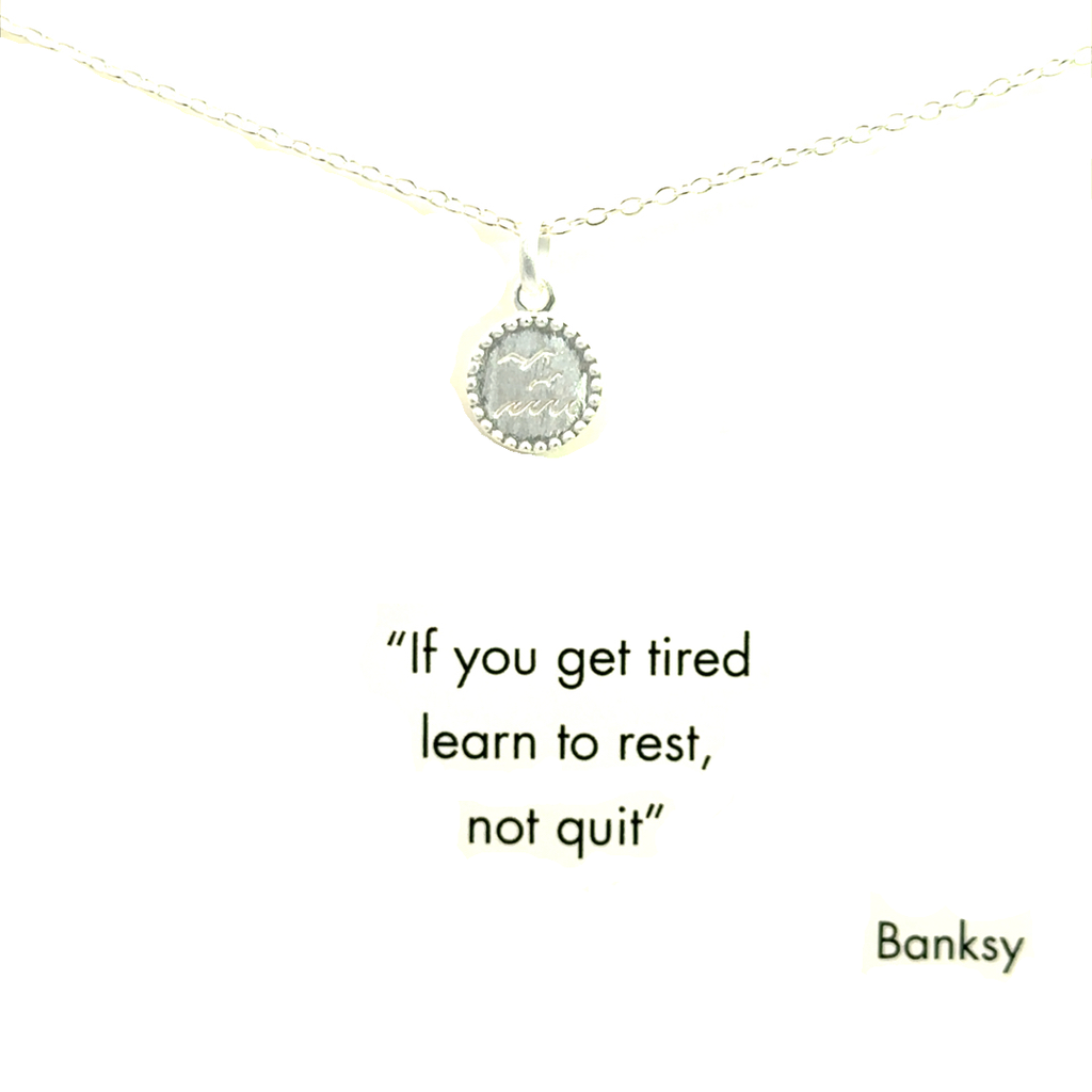Petals Sterling Silver Banksy Disc Necklace