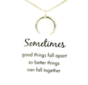Petals Sterling Silver Crescent Moon Necklace