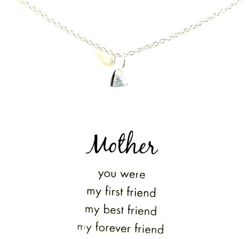 Petals Sterling Silver Mother Heart Necklace