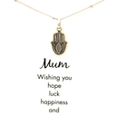 Petals Sterling Silver Mum Hamsa Hand Necklace