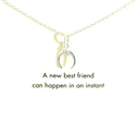 Petals Sterling Silver New Best Friend Moon Necklace