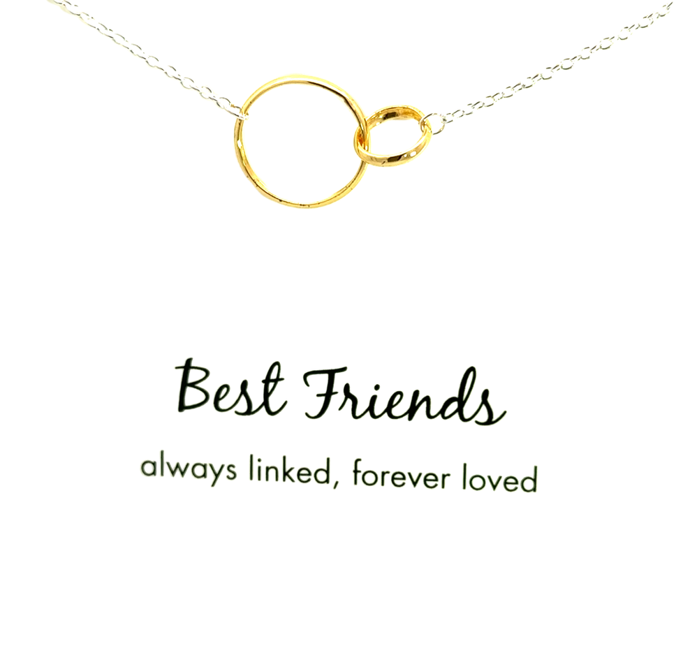 Petals Yellow Gold Best Friends Circle Necklace