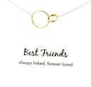 Petals Yellow Gold Best Friends Circle Necklace