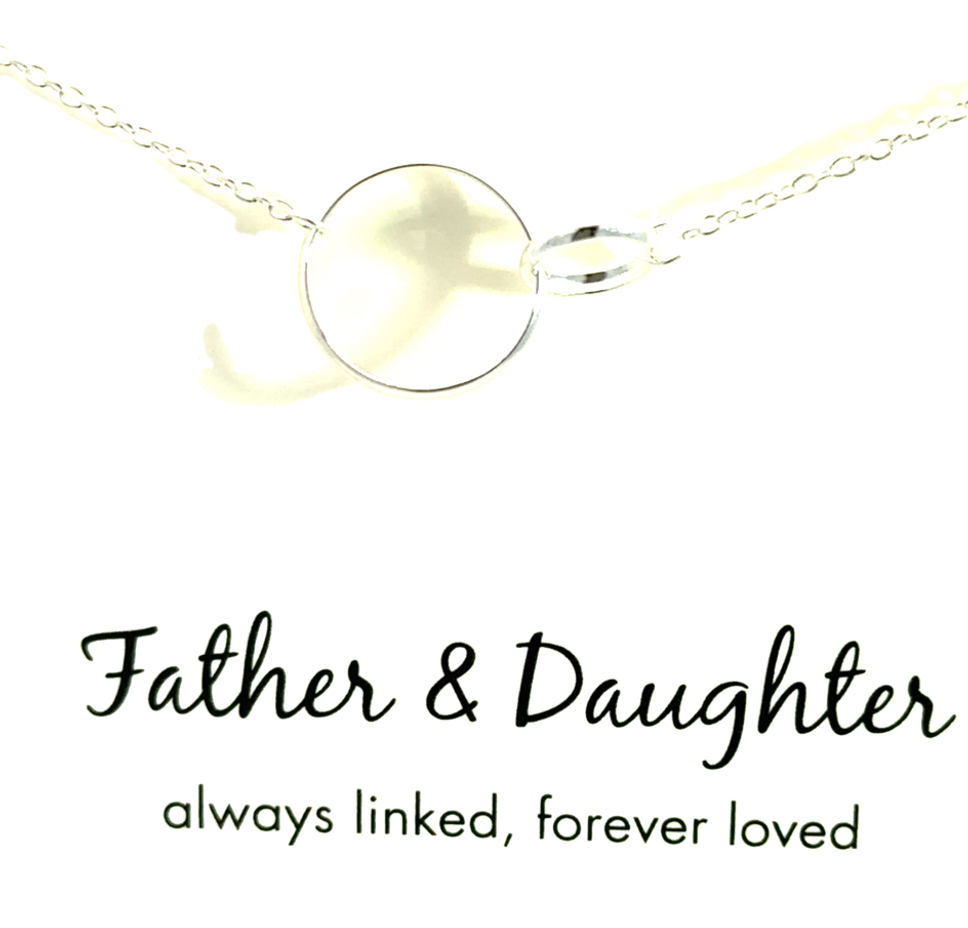 Petals Sterling Silver Father & Daughter Circle Necklace