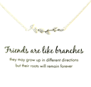 Sterling silver necklace with branch "Friends are like branches"
