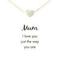 Sterling silver necklace with heart slider "Mum I love you the way you are"