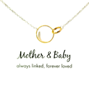 Sterling silver necklace with links interlocked "Mother and Baby"