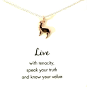 Sterling silver necklace with llama "Live with tenacity, speak your truth & know your value"