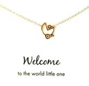 Sterling silver necklace with rose gold plated pram "Welcome"