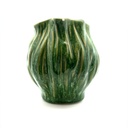 Candle In Green Organic Ceramic Pot