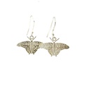 Green Triangle Butterfly Earrings In Sterling Silver