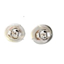 Lightning Ridge Opal Studs In 18ct White Gold