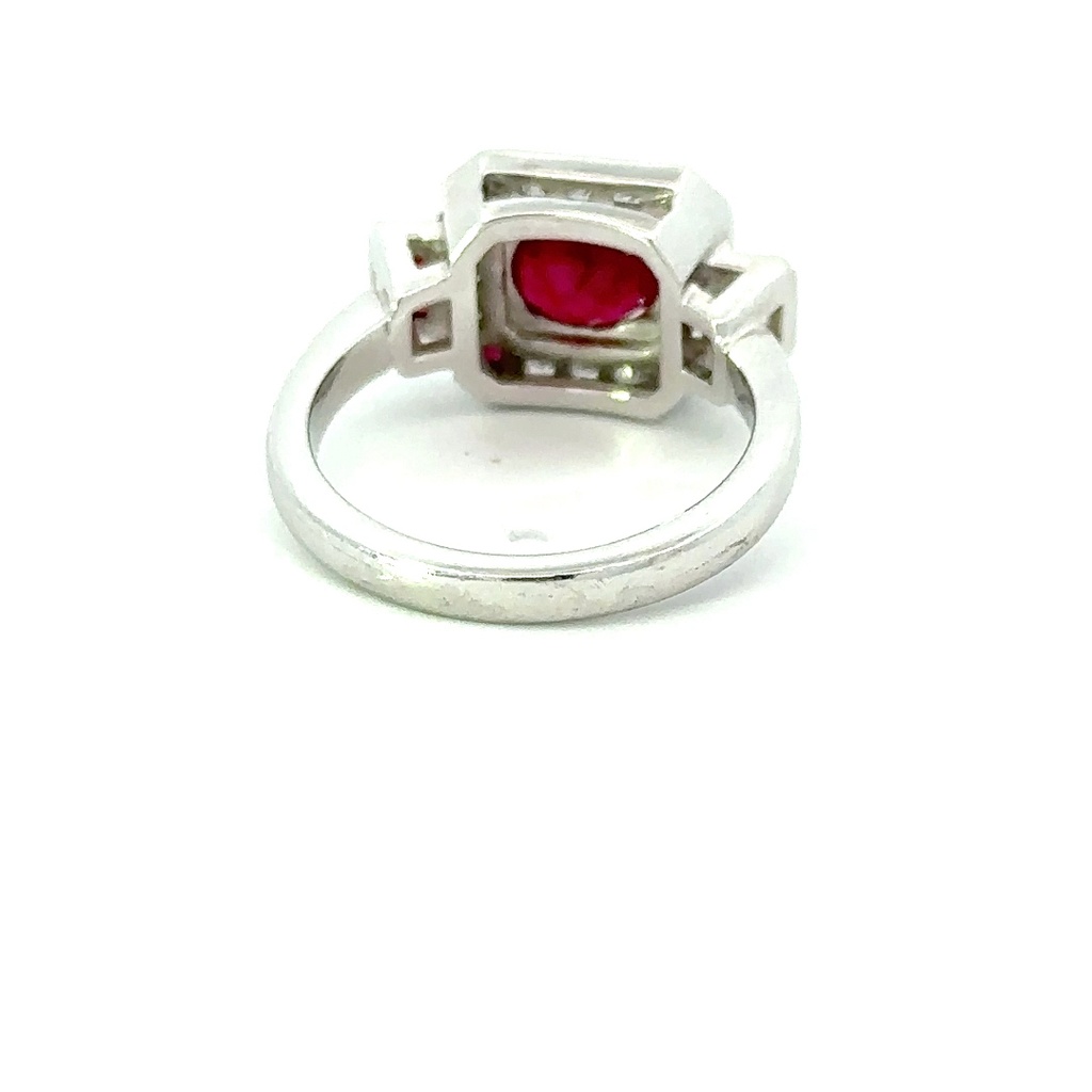 Ruby And Diamond Ring In Platinum