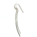 Long Curved Drop Sterling Silver Earrings