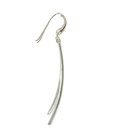Long Curved Drop Sterling Silver Earrings