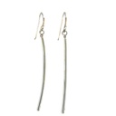 Long Curved Drop Sterling Silver Earrings