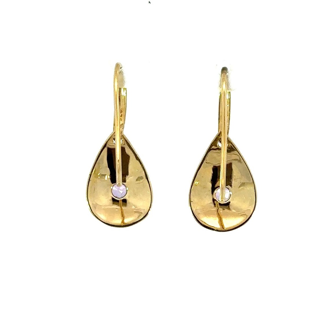 9ct Yellow Gold Purple Sapphire Earrings