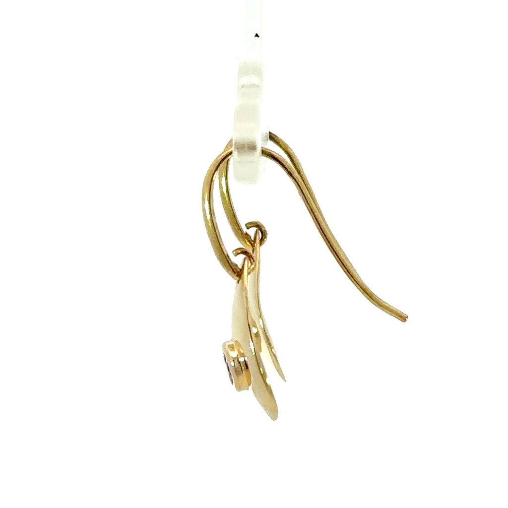 9ct Yellow Gold Purple Sapphire Earrings