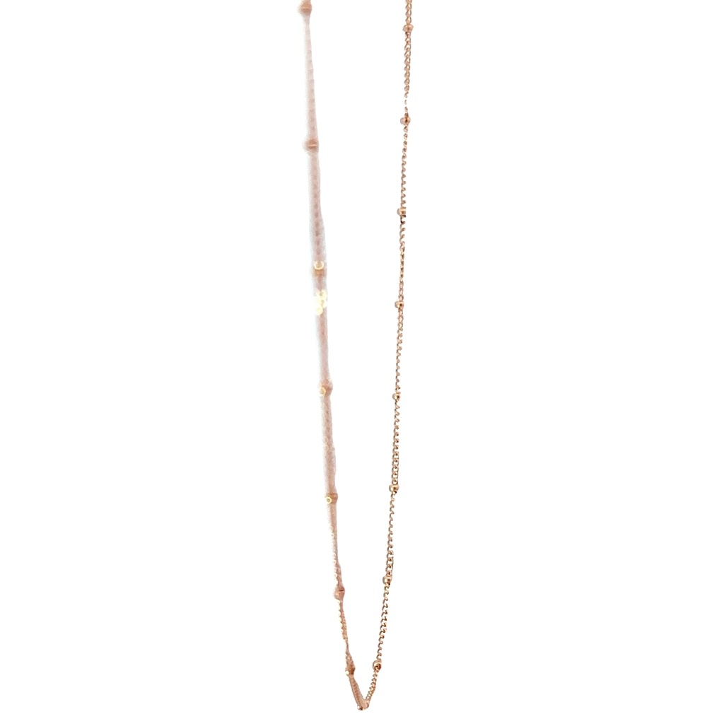 9K Pink Gold Diam Cut Curb/Ball Chain
