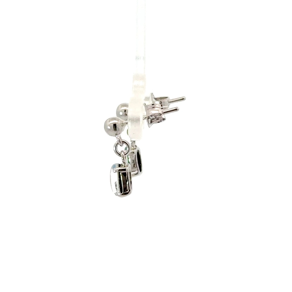 Sterling Silver 4-claw Triplet Oval Drop Opal Earrings
