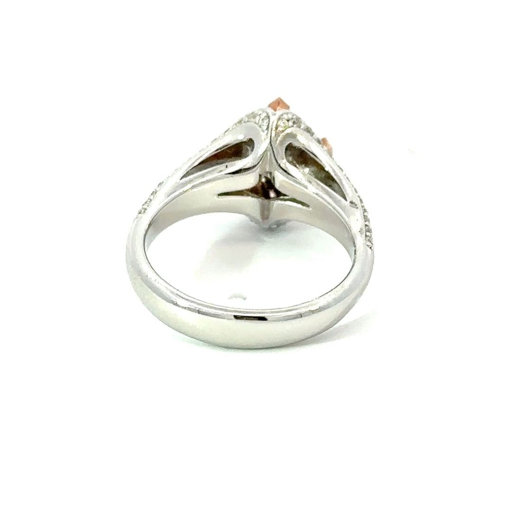 Apricot Cubic Ring In Sterling Silver