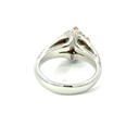 Apricot Cubic Ring In Sterling Silver