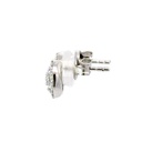 Cubic Zirconia Cluster Stud Earrings In Silver