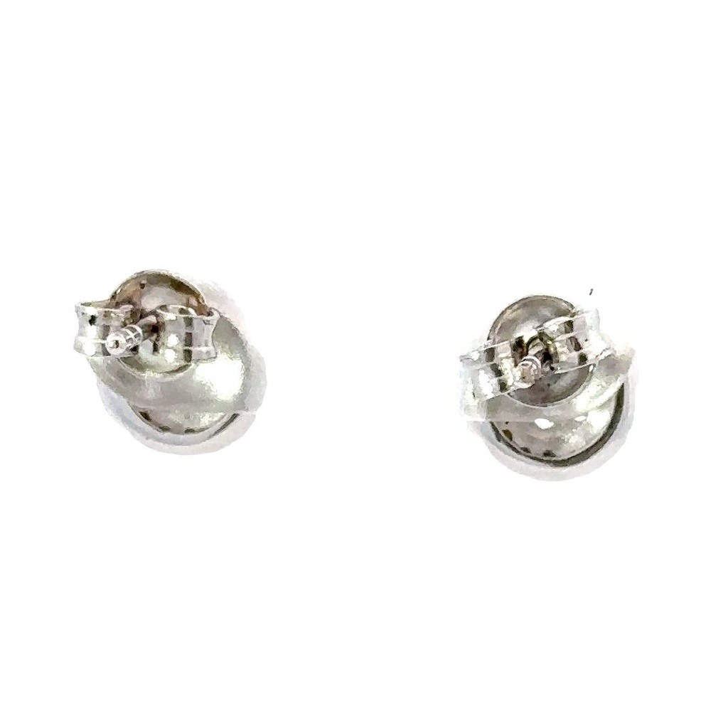 Cubic Zirconia Cluster Stud Earrings In Silver