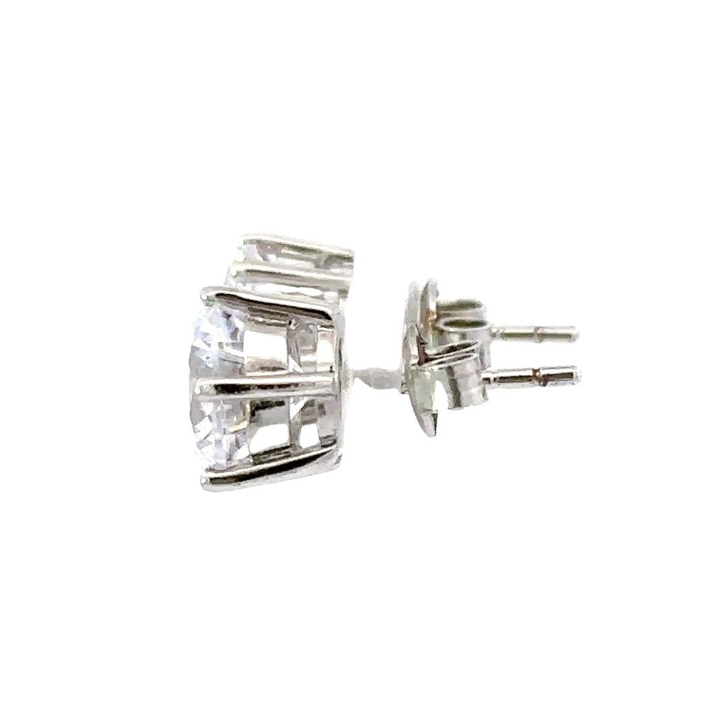 Cubic Zirconia Earring Studs In Sterling Silver