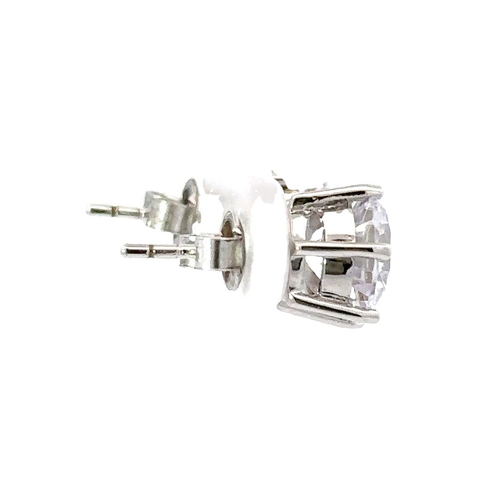 Cubic Zirconia Earring Studs In Sterling Silver