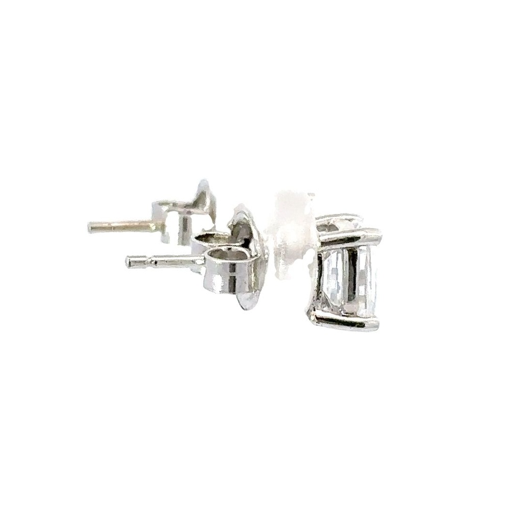 Cushion Cut Cubics In A Claw Setting In Sterling Silver
