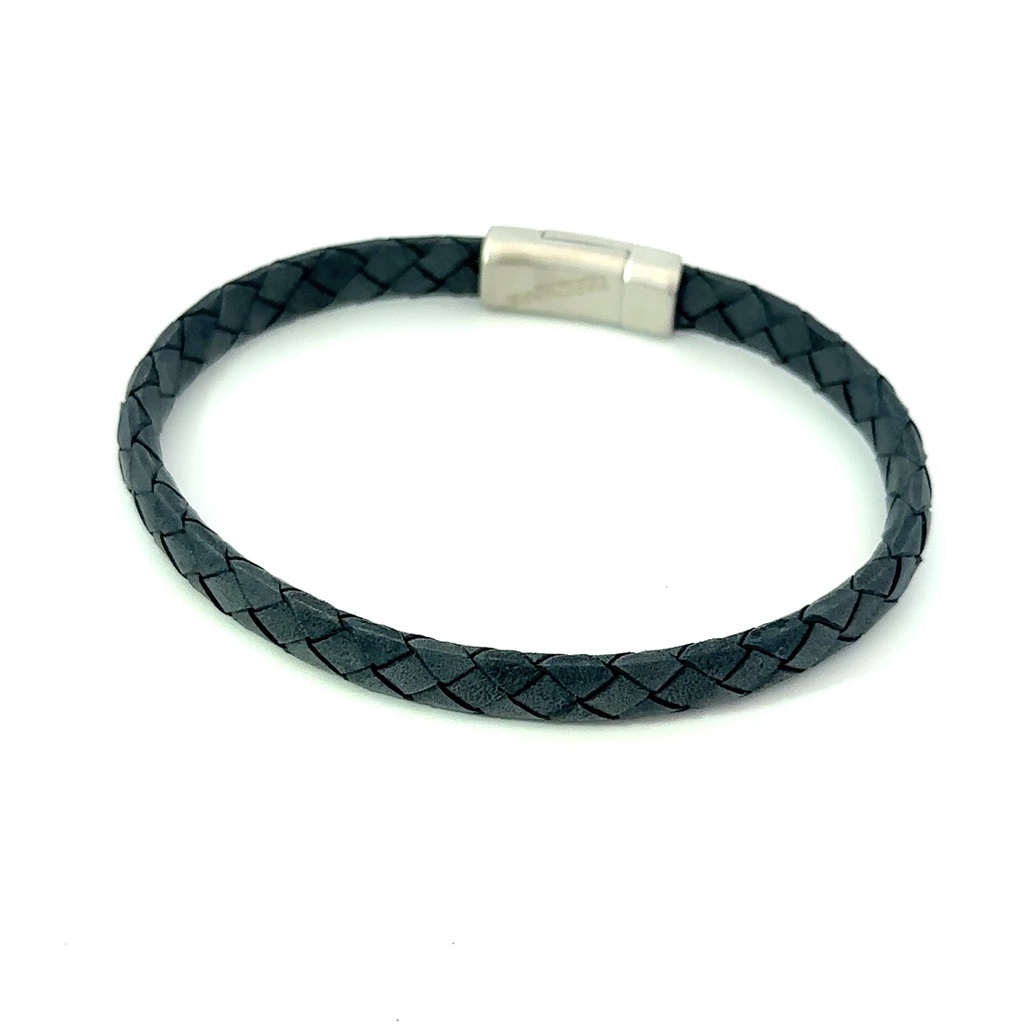 Blue Leather Bracelet