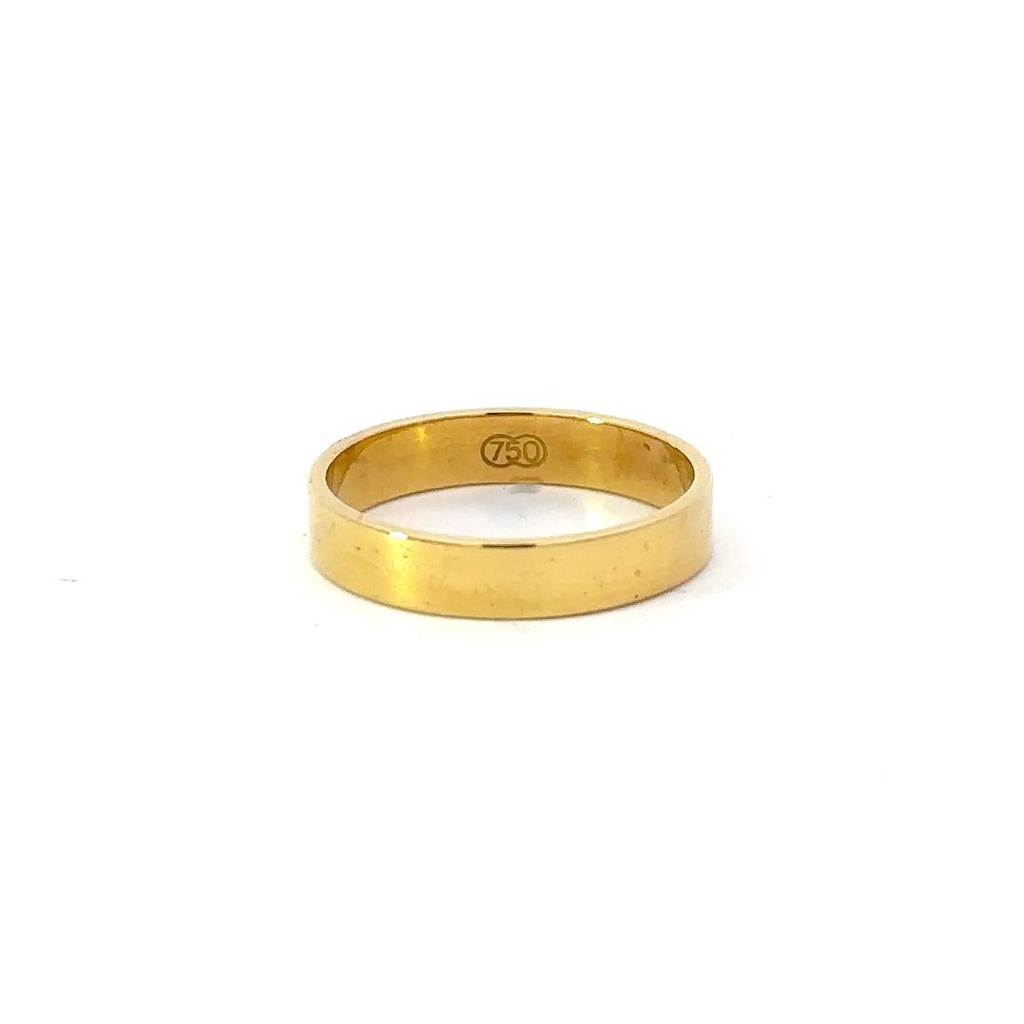 Wedding Ring In 18K Yellow Gold With A Flat Profile