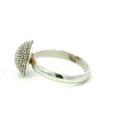 Granulation Domed Top Ring In Silver